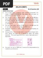 Eklavya (NEET) Sample Paper - 1