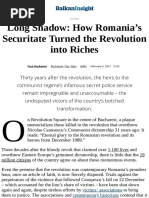 Long Shadow - How Romania's Securitate Turned The Revolution Into Riches - Balkan Insight