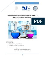 Entrevista A Ingenieros Químicos - Química Analítica