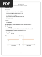 Experiment 3 AIM: Write A Program To Generate Various Standard Test Signals. Software: Matlab Procedure