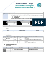 Term 2 Week 4 - Y78 Specialist Netball Program Teaching Lesson Plan