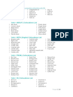 Verb + ABOUT - Collocations List