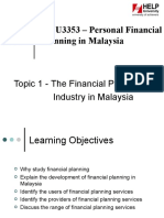 Topic 1 - The Financial Planning Industry in Malaysia