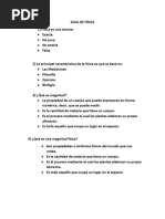 Quiz Fisica, Magnitudes Fisicas