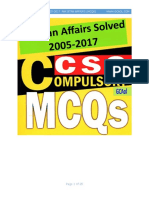 CSS Solved (MCQS) 2005-2017 Pakistan Affairs