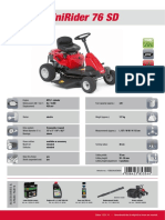 Minirider 76 SD: 4,9 L MTD, 1 Cylinder 8,2 / 3.000 420 CM