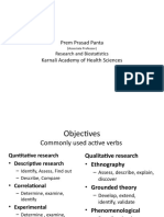 Prem Prasad Panta: Research and Biostatistics