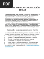 Técnicas para La Comunicación Eficaz