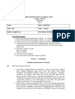 QP - XII - English - Unit Test 1 - 2021-22