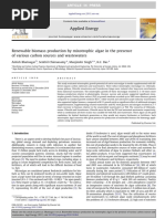 Renewable Biomass Production by Mixotrophic Algae in The Presence