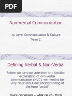 Non-Verbal Communication: Level Communication & Culture Term 2