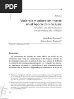 Violencia y Cultura de Muerte en El Apocalipsis de Juan Una Lectura Comunitaria y Contextual de La Biblia - Barco y Zambrano