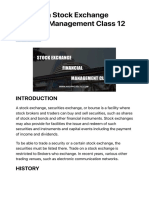 Project On Stock Exchange Financial Management Class 12 Cbse