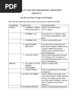 Animal Health Care and Management Laboratory Exercise 4 Handle and Store Drugs and Biologics