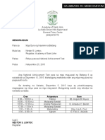 Halimbawa NG Memorandum, Adyenda at Katitikan NG Pulong