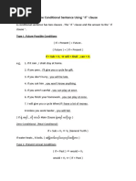 The Conditional Sentence Using If ' Clause: Type I - Future Possible Conditions