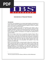 Introduction To Financial Markets: This Note Is Prepared by Prof Anita C Raman, For MBA Class of 2022, IBS Hyderabad