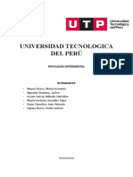 Universidad Tecnologica Del Perú: Psicología Experimental