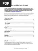 Backup Best Practices and Strategies: Able of Ontents