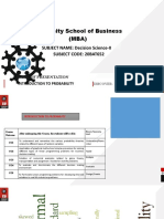 University School of Business (MBA) : SUBJECT NAME: Decision Science-II Subject Code: 20bat652