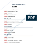 Programme de Sciences Physiques en 4eme