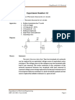 Expt - 2 - Verification of Theveninen's Theorem For Ac Circuits