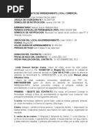 Contrato de Arrendamiento Local Comercial