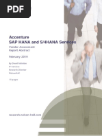 Accenture SAP HANA and S/4HANA Services: Vendor Assessment Report Abstract February 2019