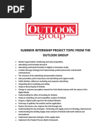 Summer Internship Project Topic From The Outlook Group