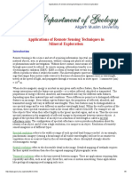 Applications of Remote Sensing Techniques in Mineral Exploration