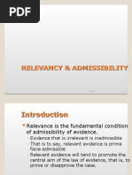 Relevancy & Admissibility