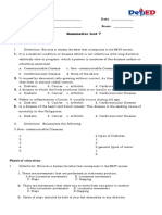 Summative Test 7 Health: Circle or Darken The Letter That Corresponds To The BEST Answer