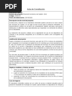 Acta de Constitución Del Proyecto