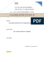 Analisis Estructural Ii: Facultad de Ingeniería, Arquitectura Y Urbanismo