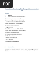 Reconstitution of A Partnership Firm: Basic Provisions Under Contract Law