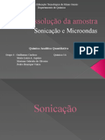 Dissolução de Amostra - Microondas e Sonicação