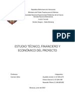 Estudio Técnico, Financiero y Economico Del Proyecto