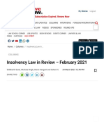 Insolvency Law in Review - February 2021