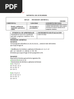 2° SEC. Ejercicios y Problemas, Progresiones Aritméticas