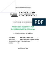 Análisis de Investigación Del Accidente Fatal Por Caida de Rocas