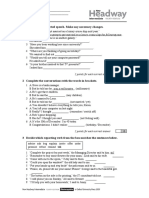 Unit Test 12B: 1 Complete The Reported Speech. Make Any Necessary Changes