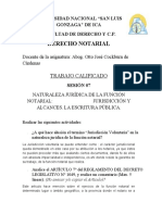 Sesión 07 Naturaleza Jurídica de La Función Notarial Jurisdicción y Alcances. La Escritura Publica.