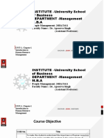 INSTITUTE - University School of Business DEPARTMENT - Management M.B.A