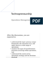 Week 14 - Technopreneurship - Operations Management (W14)