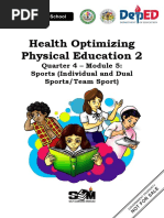 Health Optimizing Physical Education 2: Quarter 4 - Module 5: Sports (Individual and Dual Sports/Team Sport)