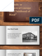 Family or Ancestral Lineage and Childhood of Rizal