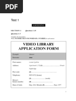 Video Library Application Form: Test 1