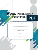 Work Immersion Portfolio: (Based On Deped Order No. 30 S. 2017)