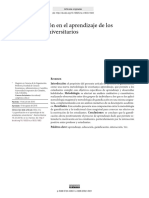 La Gamificación en El Aprendizaje de Los Estudiantes Universitarios