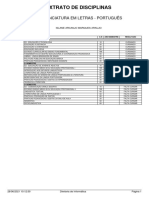 Extrato de Disciplinas: 2 Licenciatura em Letras - Português